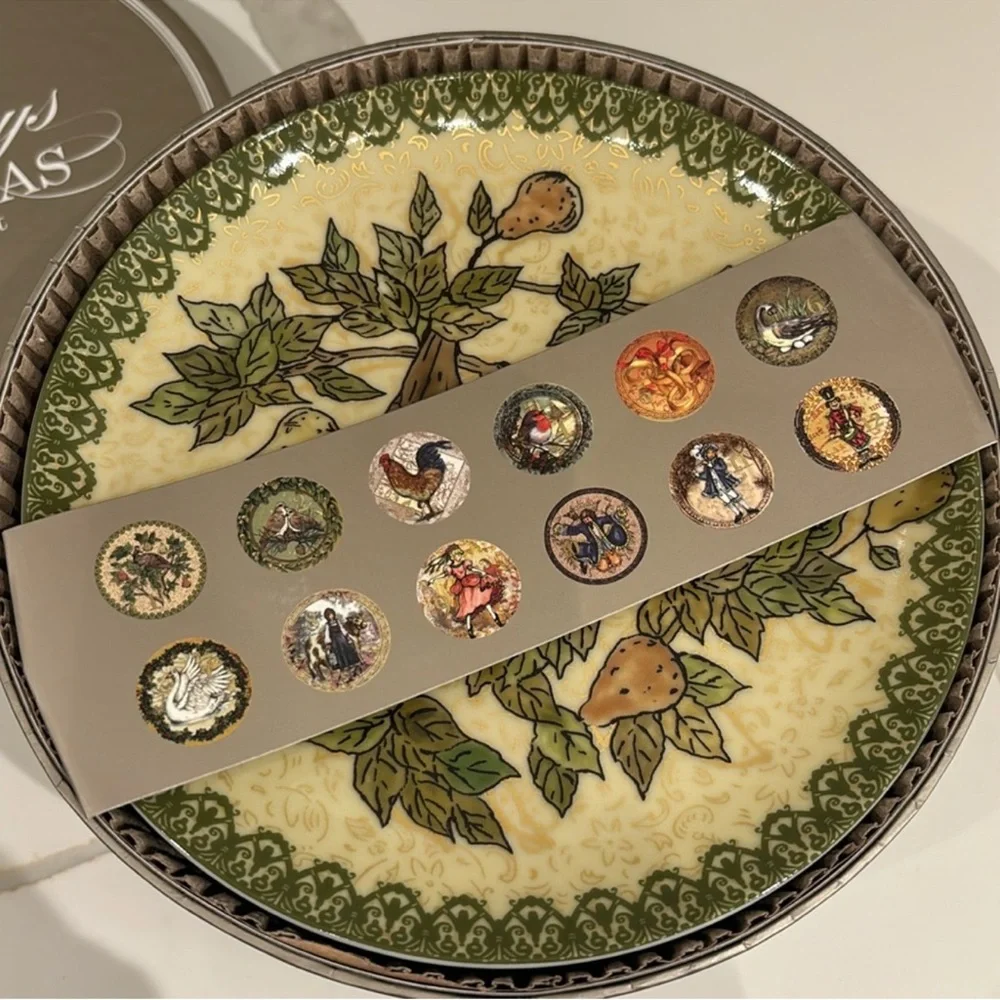 Pottery Barn Twelve Days Of Christmas Boxed Salad Plates, Mixed Set Of 12